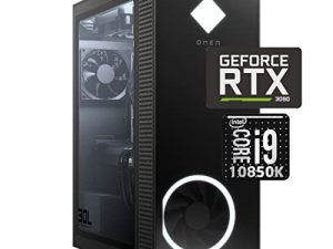 كمبيوتر مكتبي HP OMEN 30L للألعاب ، Intel Core i9-10850K (حتى 5.20 جيجاهرتز) ، GeForce RTX 3090 ، ذاكرة وصول عشوائي 128 جيجابايت ، 2 تيرابايت SSD + 8 تيرابايت HDD ، تبريد سائل ، Wi-Fi 6 ، بلوتوث ، HDMI ، DP ، RGB Light ، أسود