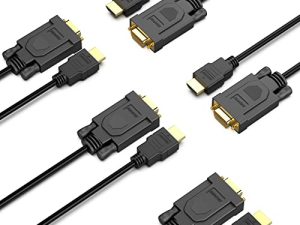 BENFEI HDMI إلى VGA ، 5 عبوات من HDMI إلى VGA 6 أقدام (ذكر إلى ذكر) متوافق مع الكمبيوتر ، سطح المكتب ، الكمبيوتر المحمول ، الكمبيوتر الشخصي ، الشاشة ، جهاز العرض ، HDTV ، Raspberry Pi ، Roku ، Xbox والمزيد