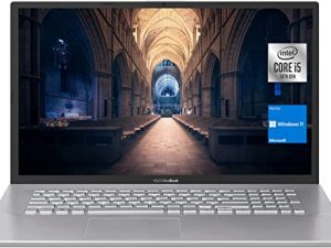 كمبيوتر محمول ASUS Vivobook ، شاشة 17.3 بوصة HD + (1600 × 900) ، معالج Intel Core i5-1035G1 ، ذاكرة وصول عشوائي 20 جيجابايت ، 1 تيرا بايت PCIe SSD ، كاميرا ويب ، HDMI ، قارئ بطاقة SD ، Wi-Fi ، Windows 11 Home ، فضي