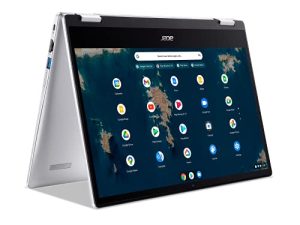 الكمبيوتر المحمول القابل للتحويل Acer Chromebook Spin 314 | إنتل بنتيوم سيلفر N6000 | شاشة لمس زجاجية Corning Gorilla مقاس 14 بوصة عالية الدقة | 4 جيجابايت LPDDR4X | 128 جيجابايت eMMC | Intel Wi-Fi 6 AX201 | Chrome OS | CP314-1H-P9G7