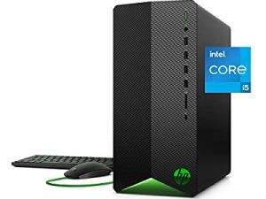 كمبيوتر الألعاب HP Pavilion ، NVIDIA GeForce GTX 1650 ، معالج Intel Core i5-11400F من الجيل الحادي عشر ، ذاكرة وصول عشوائي سعة 8 جيجابايت ، 512 جيجابايت SSD ، Windows 11 ، Wi-Fi 5 وبلوتوث 4.2 ، 9 منافذ USB ، كمبيوتر مدمج مسبقًا (TG01-2040 ، 2021)