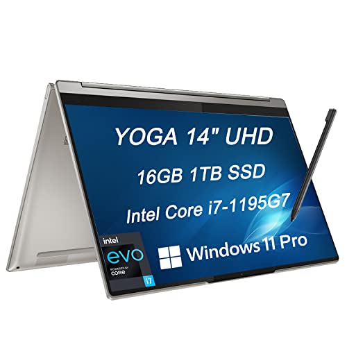 Lenovo 2022 Yoga 9i 14 "UHD 4K 500 Nits 2-in-1 Touchscreen (Intel 4-Core i7-1195G7، 16GB LPDDR4X RAM، 1TB PCle SSD، Webcam، Active Stylus) ، كمبيوتر محمول للأعمال ، Thunderbolt 4 ، بصمة الإصبع ، Windows 11 Pro Lenovo 2022 Yoga 9i 14 "UHD 4K 500 Nits 2-in-1 Touchscreen (Intel 4-Core i7-1195G7، 16GB LPDDR4X RAM، 1TB PCle SSD، Webcam، Active Stylus) ، كمبيوتر محمول للأعمال ، Thunderbolt 4 ، بصمة الإصبع ، Windows 11 Pro