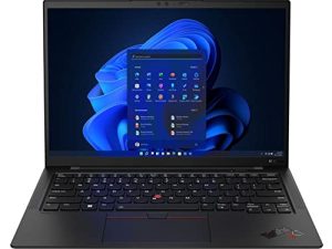 Lenovo Gen 10 ThinkPad X1 Carbon مع معالج Intel Core i5-1240P وشاشة 14 بوصة WUXGA 400nits مضادة للتوهج وغير تعمل باللمس وذاكرة وصول عشوائي 16 جيجا بايت و 512 جيجا بايت SSD ولوحة مفاتيح بإضاءة خلفية وقارئ بصمات الأصابع و Win11 Pro