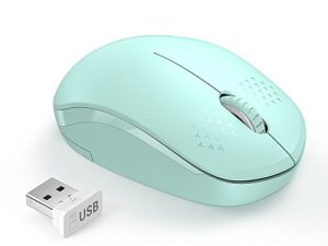 ماوس لاسلكي من سيندا ، ماوس صامت 2.4 جيجا مع مستقبل USB - فأرة كمبيوتر محمولة للكمبيوتر والتابلت والكمبيوتر المحمول بنظام Windows - أخضر نعناعي