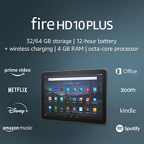 تابلت Fire HD 10 Plus مُجدَّد مُعتمد ، 10.1 بوصة ، 1080p Full HD ، 32 جيجابايت ، أحدث طراز (إصدار 2021) ، Slate تابلت Fire HD 10 Plus مُجدَّد مُعتمد ، 10.1 بوصة ، 1080p Full HD ، 32 جيجابايت ، أحدث طراز (إصدار 2021) ، Slate