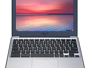 ASUS Chromebook C202SA-YS02 11.6in تصميم متين ومقاوم للماء بزاوية 180 درجة (Intel Celeron 4 GB ، 16GB eMMC ، أزرق داكن ، فضي) (متجدد)