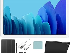 2020 Samsung Galaxy Tab A7 10.4 '' (2000x1200) TFT Display Wi-Fi Tablet Bundle ، Qualcomm Snapdragon 662 ، 3GB RAM ، Bluetooth ، Dolby Atmos Audio ، Android 10 OS w / Tigology Accessories (64GB ، فضي)