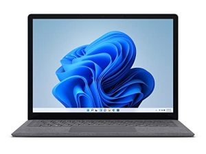 Microsoft Surface Laptop 4 شاشة تعمل باللمس مقاس 13.5 بوصة - إصدار AMD Ryzen 5 Surface - ذاكرة 16 جيجابايت - محرك أقراص مزود بذاكرة مصنوعة من مكونات صلبة سعة 256 جيجابايت مع Windows 11 (أحدث طراز) - بلاتينيوم