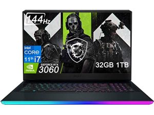 2022 MSI GE76 Raider 17.3 "144Hz (32GB RAM، 1TB PCIe SSD، Intel 8-Core i7-11800H (Beat Ryzen 7 5800H)، RTX 3060 6GB) FHD Thin Bezel Gaming Laptop، Thunderbolt 4، Webcam، RGB Backlit، Windows 11 Home