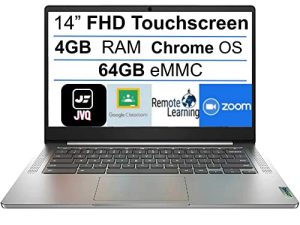Lenovo 2022 Newest Chromebook 3 14 "FHD IPS Touchscreen كمبيوتر محمول مضاد للتوهج ، MediaTek MT8183 وحدة المعالجة المركزية 8-Core (حتى 2.0 جيجا هرتز) ، 4 جيجا بايت رام ، 64 جيجا بايت eMMC ، كاميرا ويب ، WiFi ، Bluetooth ، USB Type-C ، Chrome OS + JVQ النائب