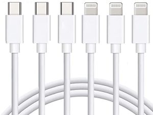 كابل USB C إلى Lightning [معتمد من Apple MFi] 3 Pack 6FT iPhone Fast Charger Cable Power Delivery Type C Charging Cord متوافق مع iPhone 14 13 13 Pro Max 12 12 Pro Max 11 XS XR X 8 iPad ، أبيض