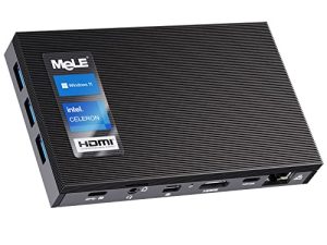 MeLE Quieter3C WiFi 6 جهاز كمبيوتر صغير بدون مروحة Win11 Pro Celeron N5105 كمبيوتر مكتبي صغير 8 جيجا بايت 128 جيجا بايت Micro PC 4K HDMI HDR كمبيوتر صناعي طاقة تلقائية على Bios Ethernet PXE وظيفة كاملة نوع C PD