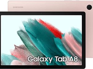 Samsung Galaxy Tab A8 Android Tablet ، شاشة LCD مقاس 10.5 بوصة ، سعة تخزين 32 جيجابايت ، بطارية طويلة الأمد ، محتوى للأطفال ، مفتاح ذكي ، ذاكرة قابلة للتوسيع ، ذهبي وردي