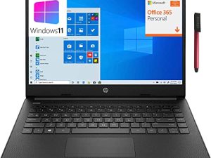 [Windows 11 S] كمبيوتر محمول HP 14 14 بوصة ، معالج Intel Quad-Core Celeron N4120 ، ذاكرة وصول عشوائي DDR4 4 جيجا بايت ، تخزين 128 جيجا بايت (محرك فلاش 64 جيجا بايت eMMC + 64 جيجا بايت) ، 802.11AC WiFi ، Bluetooth 5.0 ، Type-C ، أسود جيت