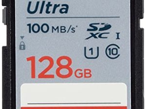 بطاقة ذاكرة SanDisk Ultra SDXC UHS-I بسعة 128 جيجا بايت - 100 ميجابايت / ثانية ، C10 ، U1 ، Full HD ، بطاقة SD - SDSDUNR-128G-GN6IN
