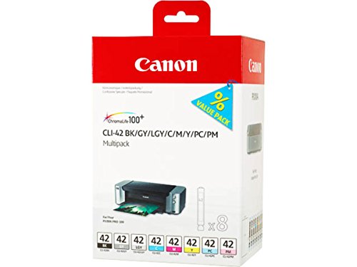 حبر Canon CLI-42 8 PK Value Pack ، 8 عبوات متوافقة مع PIXMA PRO-100 حبر Canon CLI-42 8 PK Value Pack ، 8 عبوات متوافقة مع PIXMA PRO-100