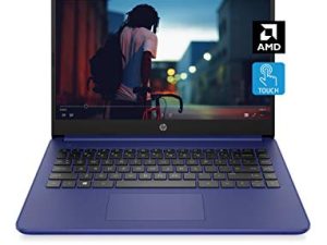 كمبيوتر محمول HP 14 ، AMD 3020e ، ذاكرة وصول عشوائي 4 جيجابايت ، سعة تخزين 64 جيجابايت eMMC ، شاشة لمس عالية الدقة 14 بوصة ، Windows 10 Home in S Mode ، عمر بطارية طويل ، Microsoft 365 ، (14-fq0040nr ، 2020)