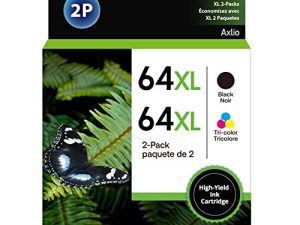 خرطوشة حبر 64XL بديلة لطابعة HP 64XL Ink المعاد تصنيعها بالأسود والألوان لطابعة Envy Photo 7858 7855 7120 7155 7158 7164 6255 6252 6232 Envy Inspire 7950e Tango Series (عبوتان)