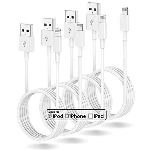 4 Pack 3ft iPhone Charger Apple MFi Certified Apple Lightning to USB Cable 3 Feet Fast Apple Charging Cable 3 Foot for iPhone 14 Pro Max / 13/13 Mini / 13 Pro / 12/11 Pro / 11 / XS MAX / XR / 8/7/6 s / 5s / iPad 4 Pack 3ft iPhone Charger Apple MFi Certified Apple Lightning to USB Cable 3 Feet Fast Apple Charging Cable 3 Foot for iPhone 14 Pro Max / 13/13 Mini / 13 Pro / 12/11 Pro / 11 / XS MAX / XR / 8/7/6 s / 5s / iPad