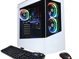 كمبيوتر الألعاب CYBERPOWERPC Gamer Master ، AMD Ryzen 3 4100 3.8 جيجاهرتز ، GeForce GT 1030 2 جيجابايت ، 8 جيجابايت DDR4 ، 500 جيجابايت PCI-E NVMe SSD ، WiFi Ready & Win 11 Home (GMA888A7) ، أبيض