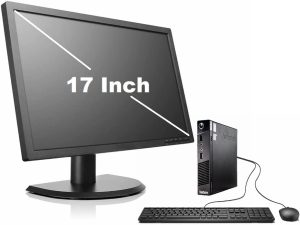 Lenovo ThinkCentre M73 Mini Desktop Computer Bundle ، Intel Dual Core 2.60GHz ، 8GB RAM ، 500GB HDD ، DisplayPort ، USB 3.0 ، WiFi ، شاشة LCD 17 بوصة ، حامل VESA ، DVD ، Windows 10 Pro (تم تجديده)