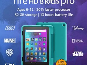 جهاز لوحي Amazon Fire HD 8 Kids Pro الجديد كليًا ، شاشة 8 بوصة عالية الدقة ، من سن 6 إلى 12 عامًا ، معالج أسرع بنسبة 30٪ ، عمر بطارية 13 ساعة ، حافظة صديقة للأطفال ، 32 جيجابايت (إصدار 2022) ، Hello Teal