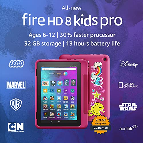 جهاز لوحي Amazon Fire HD 8 Kids Pro الجديد كليًا ، شاشة 8 بوصة عالية الدقة ، من سن 6 إلى 12 عامًا ، معالج أسرع بنسبة 30٪ ، عمر بطارية 13 ساعة ، جراب صديق للأطفال ، 32 جيجابايت ، (إصدار 2022) ، Rainbow Universe جهاز لوحي Amazon Fire HD 8 Kids Pro الجديد كليًا ، شاشة 8 بوصة عالية الدقة ، من سن 6 إلى 12 عامًا ، معالج أسرع بنسبة 30٪ ، عمر بطارية 13 ساعة ، جراب صديق للأطفال ، 32 جيجابايت ، (إصدار 2022) ، Rainbow Universe