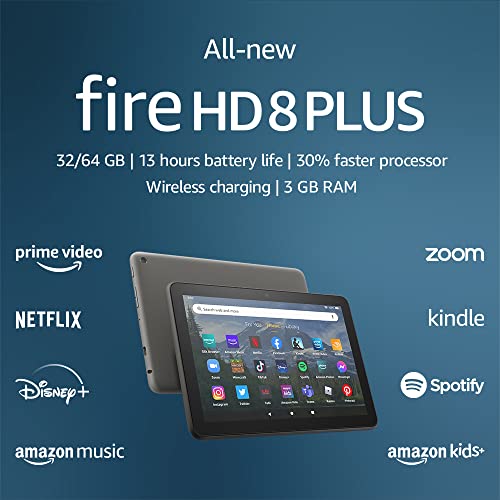 جهاز لوحي Amazon Fire HD 8 Plus الجديد كليًا ، شاشة عرض عالية الدقة مقاس 8 بوصات ، 32 جيجابايت ، معالج أسرع بنسبة 30٪ ، ذاكرة وصول عشوائي 3 جيجابايت ، شحن لاسلكي ، (إصدار 2022) ، رمادي جهاز لوحي Amazon Fire HD 8 Plus الجديد كليًا ، شاشة عرض عالية الدقة مقاس 8 بوصات ، 32 جيجابايت ، معالج أسرع بنسبة 30٪ ، ذاكرة وصول عشوائي 3 جيجابايت ، شحن لاسلكي ، (إصدار 2022) ، رمادي