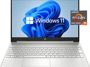 HP Pavilion 15.6 "FHD Laptop (2022 latest model)، AMD Ryzen 5 5500U (Beats i7-11370H)، 16GB RAM، 512GB PCIe NVMe M.2 SSD ، رفيع ومحمول ، شاشة Micro-Edge ومضادة للتوهج ، عمر بطارية طويل ، ويندوز 11