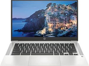 2023 HP 14 "FHD IPS Chromebook Laptop، Intel Celeron Processor up to 2.75GHz، 4GB RAM، 128GB SSD، 4K Graphics، Super Fast Gen 6th WiFi، Dale Silver، Chrome OS (تم تجديده)
