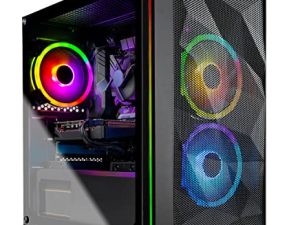 كمبيوتر مكتبي للألعاب من SkyTech Chronos Mini للكمبيوتر - Intel Core-i3 10100F 3.6 جيجاهرتز و GTX 1650 4G و 500 جيجابايت SSD و 8 G 3000 ومراوح RGB و AC WiFi و Windows 10 Home 64 بت