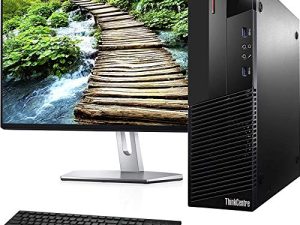 كمبيوتر سطح المكتب Lenovo SFF للكمبيوتر ، معالج Intel Core i7 3.4 جيجا هرتز ، 16 جيجا رام ، 128 جيجا SSD ، 2 تيرابايت HDD ، لوحة مفاتيح لاسلكية وماوس ، WiFi | بلوتوث ، شاشة جديدة FHD LED مقاس 23.8 بوصة ، نظام Win 10 Pro (مجدد)