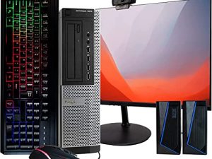 كمبيوتر Dell Optiplex 7010 Business Desktop - Intel i5 وذاكرة وصول عشوائي 16 جيجابايت ومحرك أقراص صلبة سعة 2 تيرابايت و Windows 10 Pro 64 بت وشاشة جديدة مقاس 24 بوصة وحزمة إنتاجية RGB (مجددة)