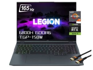 Lenovo Legion 5 Pro 16 "165 هرتز QHD IPS NVIDIA G-Sync 500 nits كمبيوتر محمول للألعاب ، AMD Ryzen 7-6800H ، 32 جيجا بايت DDR5 RAM 1 تيرا بايت SSD ، RTX 3070 Ti 8 جيجا بايت GDDR6 TGP 150W ، مع لوحة الماوس