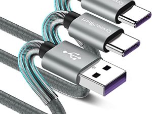 كابل CyvenSmart USB Type C 1 قدم ، [عبوتان] USB A 2.0 إلى USB-C شاحن سريع متين سلك TPE متوافق مع Samsung Galaxy A10 / A20 / A51 / S10 / S9 / S8 Plus / Note 9/8 ، LG V50 V40 G8 G7 ثنك تنريش