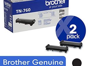 خرطوشة حبر Brother TN760 أصلية مكونة من 2 عبوة بإنتاجية / خرطوشة تبلغ 3000 صفحة تقريبًا