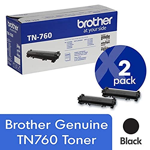 خرطوشة حبر Brother TN760 أصلية مكونة من 2 عبوة بإنتاجية / خرطوشة تبلغ 3000 صفحة تقريبًا خرطوشة حبر Brother TN760 أصلية مكونة من 2 عبوة بإنتاجية / خرطوشة تبلغ 3000 صفحة تقريبًا