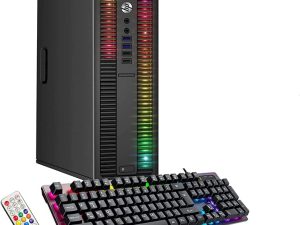 HP ProDesk Desktop RGB Lights Computer Intel Core i5 6500 3.2 GHz 8GB RAM 256GB SSD Win 10 Pro Gaming Keyboard & Mouse (مجددة)