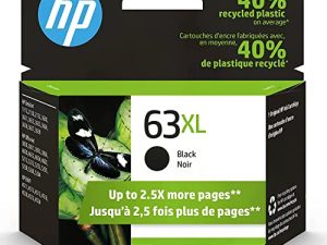 خرطوشة حبر أصلية HP 63XL سوداء عالية الإنتاجية | يعمل مع HP DeskJet 1112 ، 2130 ، 3630 Series ؛ سلسلة HP ENVY 4510 ، 4520 ؛ سلسلة HP OfficeJet 3830 و 4650 و 5200 | مؤهل للحبر الفوري | F6U64AN