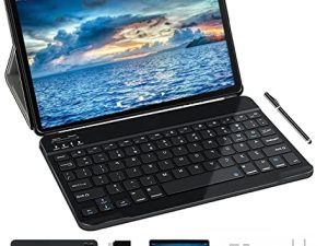 JUSYEA 2022 Android 10 Tablet 10.1 inch J5-W Tablets Ultra-Portable - RAM 4GB | 64 جيجابايت قابلة للتوسيع - بطارية 8000 مللي أمبير - واي فاي - ماوس | لوحة المفاتيح والمزيد - أسود