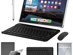جهاز لوحي 2 في 1 مقاس 10.1 بوصة ، أجهزة لوحية بنظام Android 11.0 ، ذاكرة ROM سعة 64 جيجابايت / 128 جيجابايت ، شبكة خلوية مزدوجة 4G مع لوحة مفاتيح ، كاميرا 18 ميجابكسل ، معالج ثماني النواة ، واي فاي ، نظام تحديد المواقع العالمي ، بلوتوث ، كمبيوتر لوحي معتمد من Google (رمادي 2022)