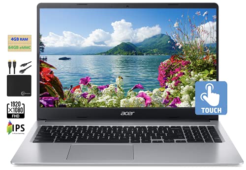2021 Flagship Acer Chromebook 15.6 "FHD 1080p IPS Touchscreen Light Computer Laptop، Intel Celeron N4020، 4GB RAM، 64GB eMMC، HD Webcam، WiFi، + 12 Hours Battery، Chrome OS، w / Marxsol Cables 2021 Flagship Acer Chromebook 15.6 "FHD 1080p IPS Touchscreen Light Computer Laptop، Intel Celeron N4020، 4GB RAM، 64GB eMMC، HD Webcam، WiFi، + 12 Hours Battery، Chrome OS، w / Marxsol Cables