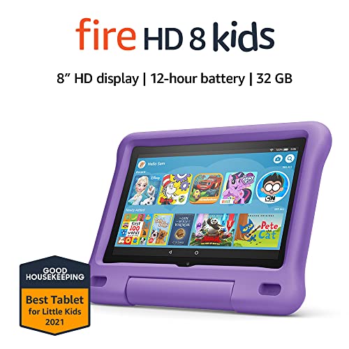 جهاز لوحي Fire HD 8 Kids ، شاشة 8 بوصة عالية الدقة ، من 3 إلى 7 سنوات ، 32 جيجابايت ، يتضمن اشتراكًا لمدة عام واحد في محتوى Amazon Kids + ، وحقيبة Purple Kid-Proof ، (إصدار 2020) جهاز لوحي Fire HD 8 Kids ، شاشة 8 بوصة عالية الدقة ، من 3 إلى 7 سنوات ، 32 جيجابايت ، يتضمن اشتراكًا لمدة عام واحد في محتوى Amazon Kids + ، وحقيبة Purple Kid-Proof ، (إصدار 2020)