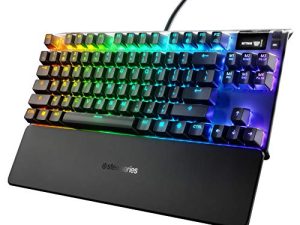 لوحة مفاتيح الألعاب الميكانيكية SteelSeries Apex Pro TKL - أسرع مفاتيح ميكانيكية في العالم - شاشة OLED الذكية - عامل الشكل المضغوط - إضاءة خلفية RGB