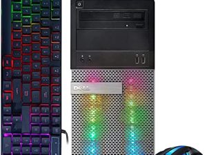 كمبيوتر مكتبي للألعاب من Dell RGB ، معالج Intel Quad I5 حتى 3.6 جيجا هرتز ، ذاكرة وصول عشوائي 16 جيجا بايت ، GeForce GTX 1660 Ti 6G GDDR6 ، 128 جيجا SSD + 2 تيرابايت ، DVD ، WiFi وبلوتوث ، لوحة مفاتيح وماوس RGB ، Win 10 Pro (تم تجديده)