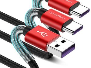 كابل CyvenSmart USB من النوع C بطول 1 قدم ، [عبوتان] USB A 2.0 إلى USB-C سريع الشحن سلك TPE قصير ومتين متوافق مع Samsung Galaxy A10 / A20 / A51 / S10 / S9 / S8 Plus / Note 9/8 ، LG V50 V40 G8 G7 Thinq الأحمر