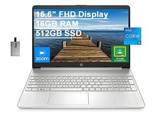 2022 HP 15.6 "FHD كمبيوتر محمول ، الجيل الحادي عشر من Intel Core i5-1135G7 (Beats Intel i7-1065G7) ، 16 جيجا رام ، 512 جيجا بايت PCIe SSD ، Intel Iris X Graphics ، HD Webcam ، HDMI ، Bluetooth ، Win11 ، فضي ، بطاقة USB 32 جيجا بايت