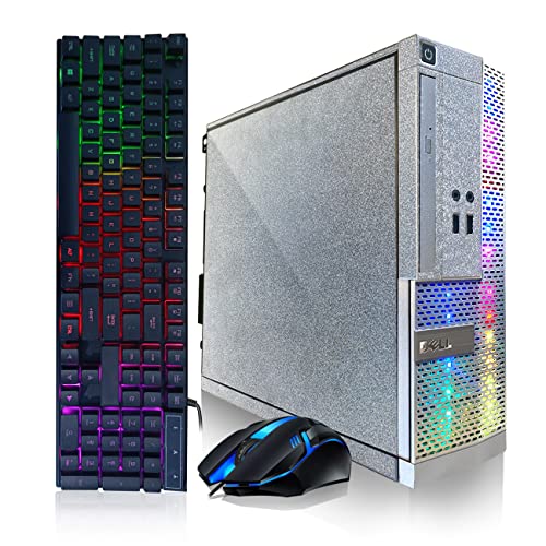 Dell PC Treasure Box RGB كمبيوتر سطح المكتب Intel Quad Core I5 حتى 3.6G و 16G و 512G SSD و WiFi والبلوتوث ولوحة مفاتيح وماوس للكمبيوتر الشخصي RGB و DVD و Windows 10 Pro (تم تجديده) (Moonlight Silver) Dell PC Treasure Box RGB كمبيوتر سطح المكتب Intel Quad Core I5 حتى 3.6G و 16G و 512G SSD و WiFi والبلوتوث ولوحة مفاتيح وماوس للكمبيوتر الشخصي RGB و DVD و Windows 10 Pro (تم تجديده) (Moonlight Silver)