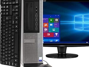 حزمة الكمبيوتر المكتبي Dell Optiplex 990 - معالج Intel Quad Core i5 3.1 جيجا هرتز وذاكرة وصول عشوائي 8 جيجا بايت ومحرك أقراص ثابت 500 جيجا بايت ودي في دي وشاشة LCD مقاس 19 بوصة ولوحة مفاتيح USB جديدة وماوس وواي فاي ونظام التشغيل Windows 10 (تم تجديده)