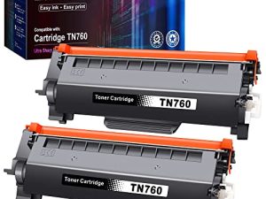 خرطوشة حبر متوافقة مع حبر EZ Ink (TM) لجهاز Brother TN760 TN-760 TN730 للاستخدام مع HL-L2350DW HL-L2395DW HL-L2390DW HL-L2370DW MFC-L2750DW MFC-L2710DW DCP-L2550DW (أسود ، عبوتان)